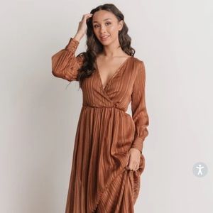 Baltic Born: celeste shimmer maxi dress bronze